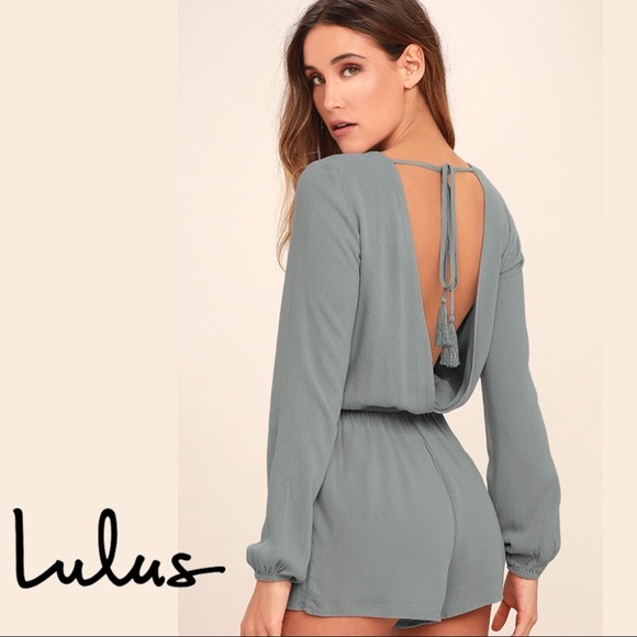 Lulus Pants - Lulu’s | Greatest Hits Grey Backless Tassel Romper